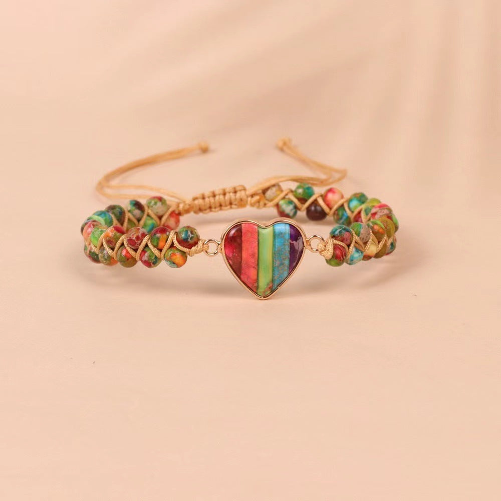 Emperor Stone Heart Shaped Double Layer Bracelets