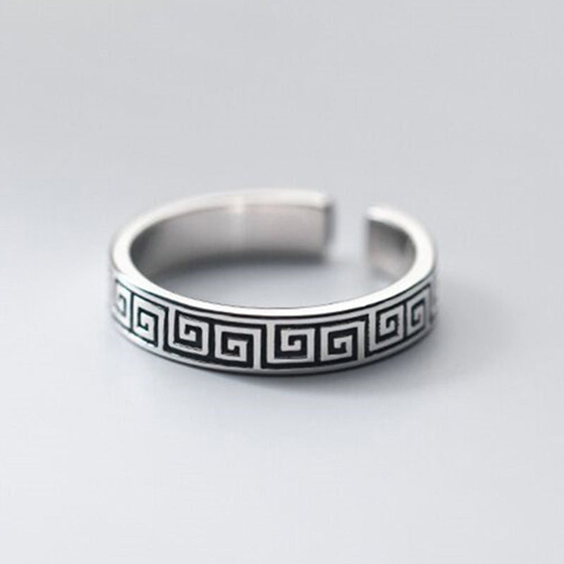 Retro Punk Distressed Snake Flower Personality Rings