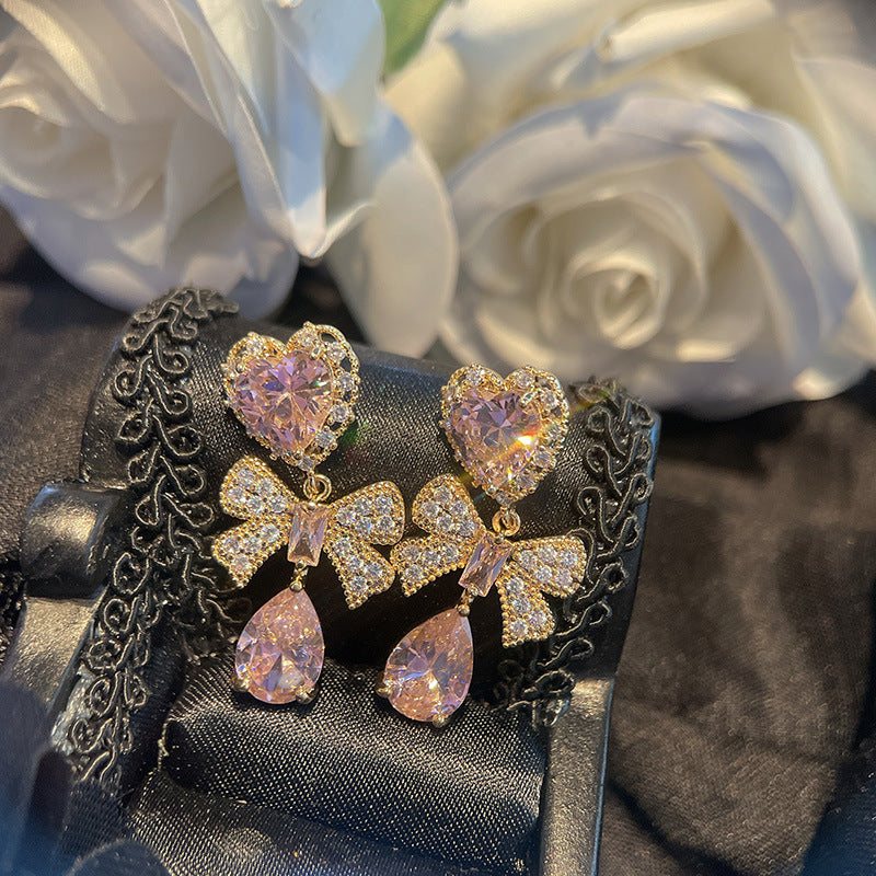 High Quality Venice Princess Pink Water Drop Earrings