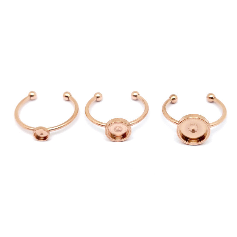 Stainless Steel Ornament Accessories Natural Stone Rings