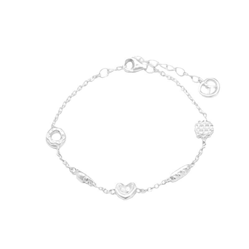 Sterling Sier Bread Biscuit Donut Female Fresh Exquisite High Sense Bracelet