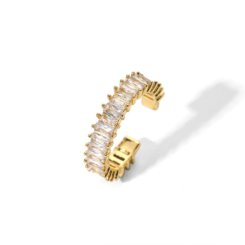 Women's Plating Golden Micro Rhinestone Inlaid Zircon Rings