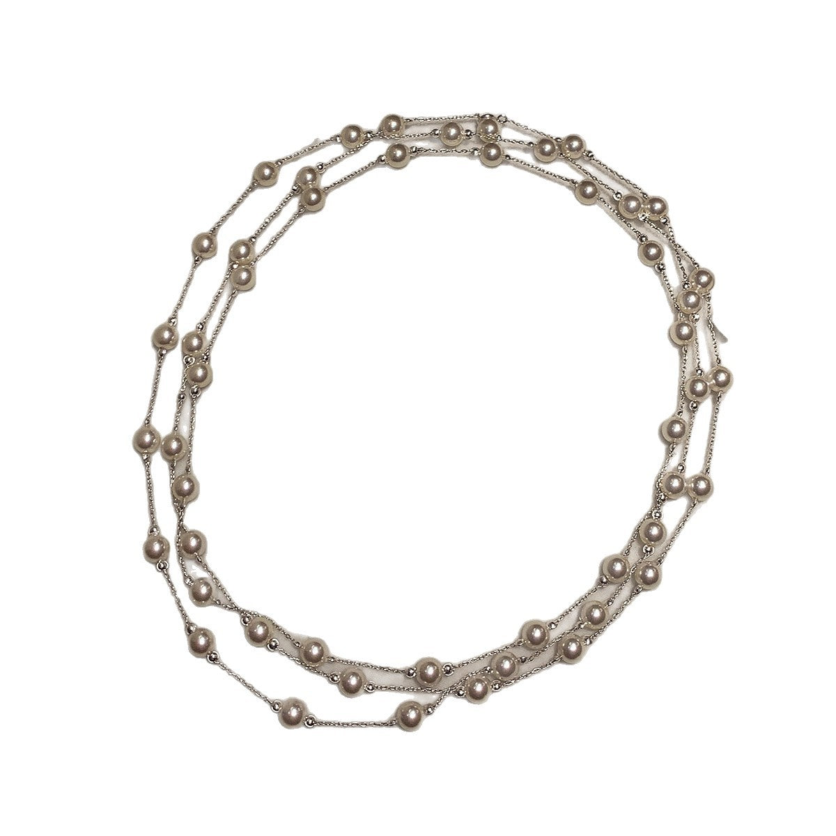 Women's Long Double Deck Twin Pearl For Light Luxury High-grade Necklaces