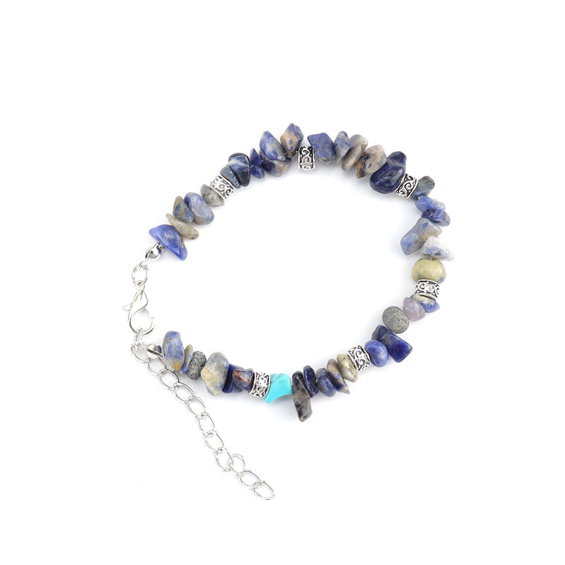 Handmade Beaded Natural Stone Crystal Gravel Bracelets