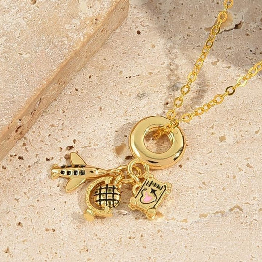 Inlaid Zircon Camera Glasses Eiffel Tower Necklaces