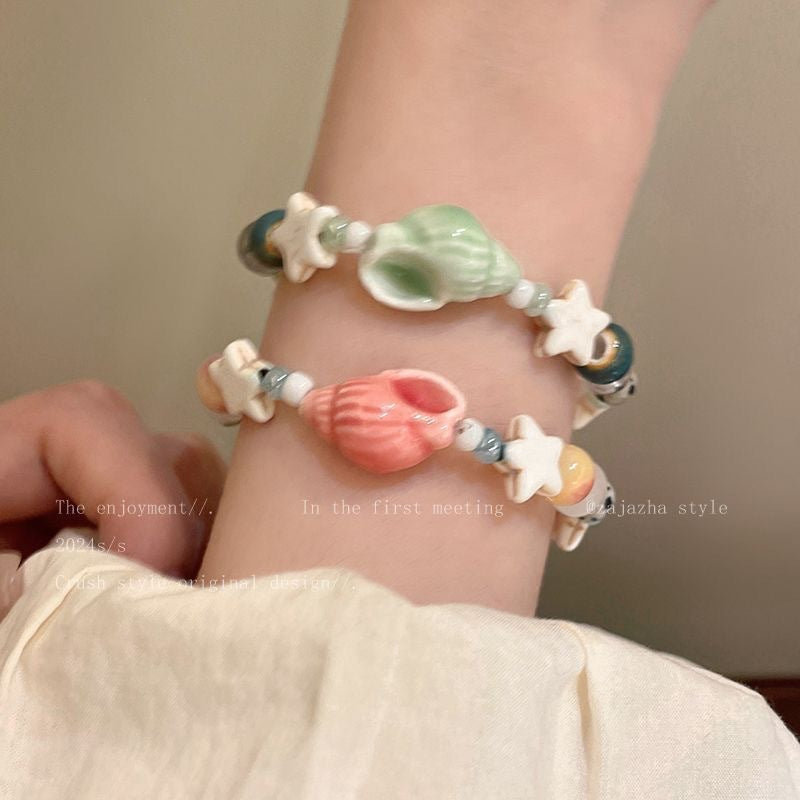 Style Conch Ceramic Beaded Female Niche Exquisite Bracelets