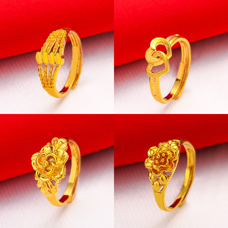 Women's Plated Simulation Gold Jewelry Rose Vietnam Rings