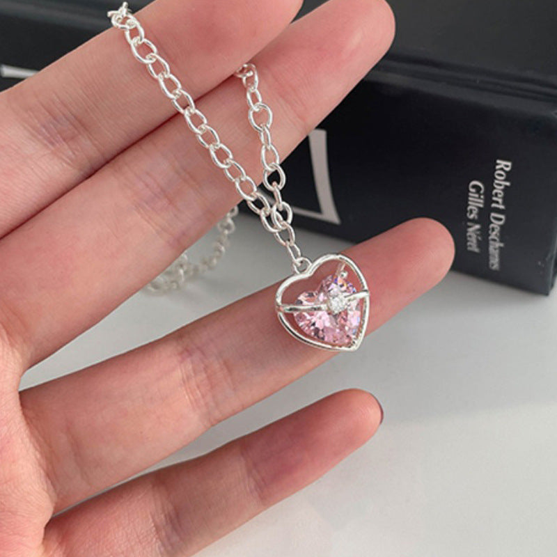 Women's Diamond Hollow Out Heart Clavicle Chain Necklaces