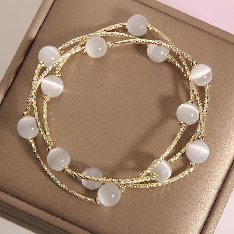 Women's Strawberry Quartz Niche Design Pink Crystal Bracelets