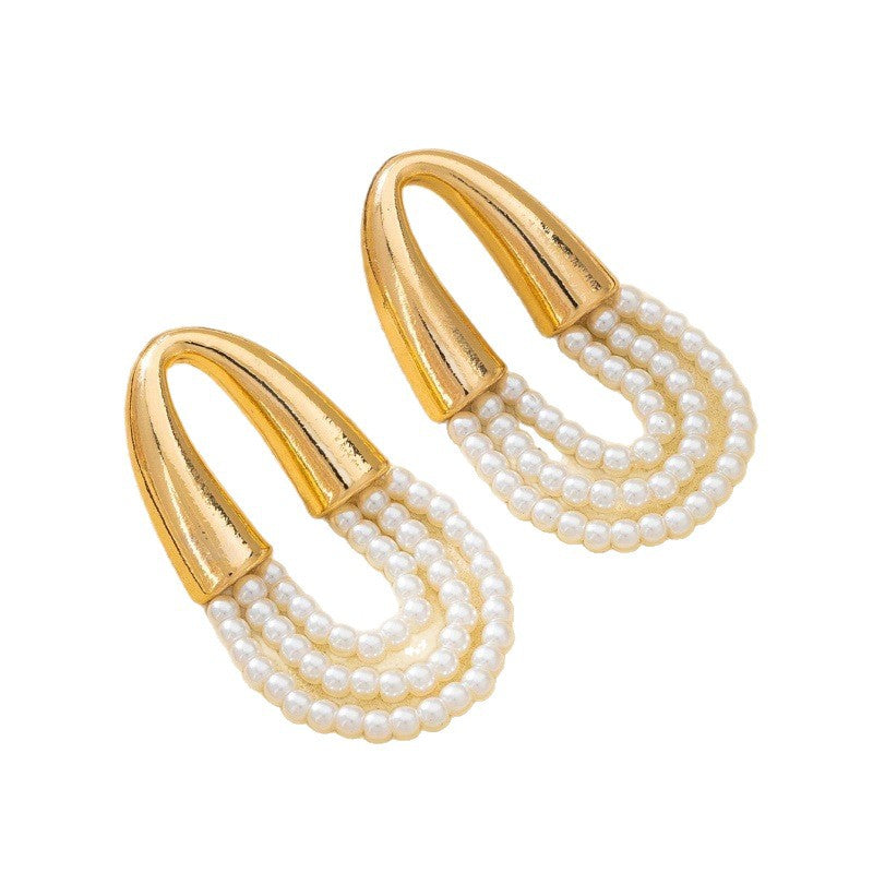 French Pearl Tassel Personality Wild Special Earrings