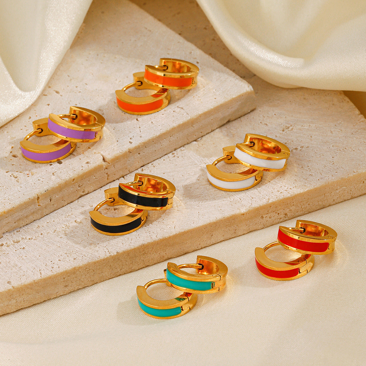 Women's Round For Niche Design Gold Plated Earrings