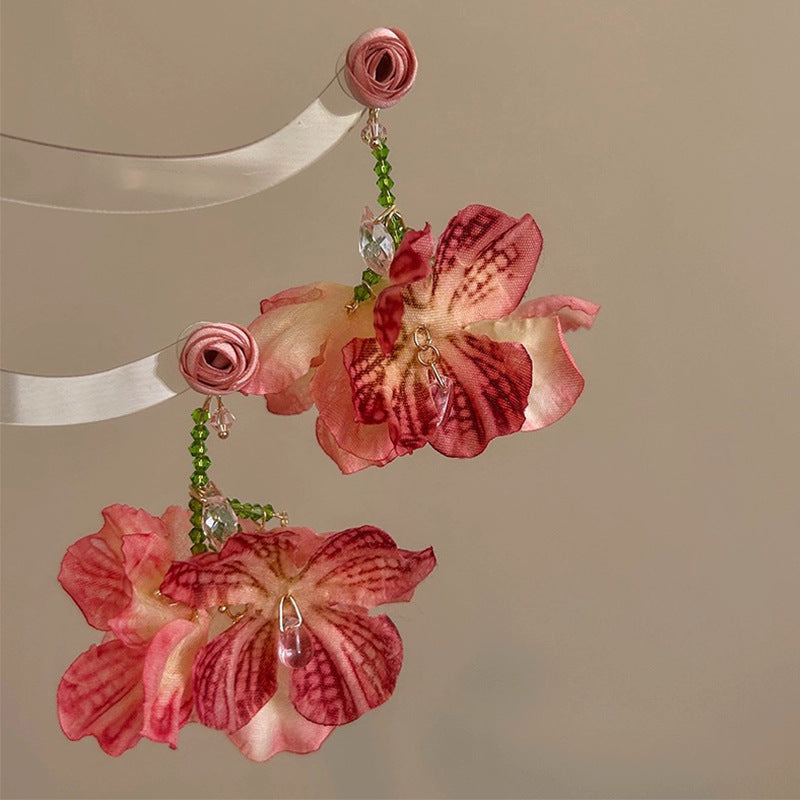 Flower Tassel Super Fairy Retro Atmosphere Earrings