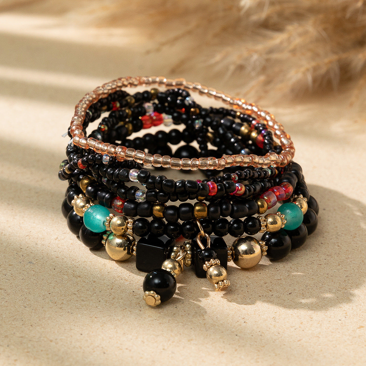 Style Bohemian Bead Design Sense Niche Contrast Bracelets