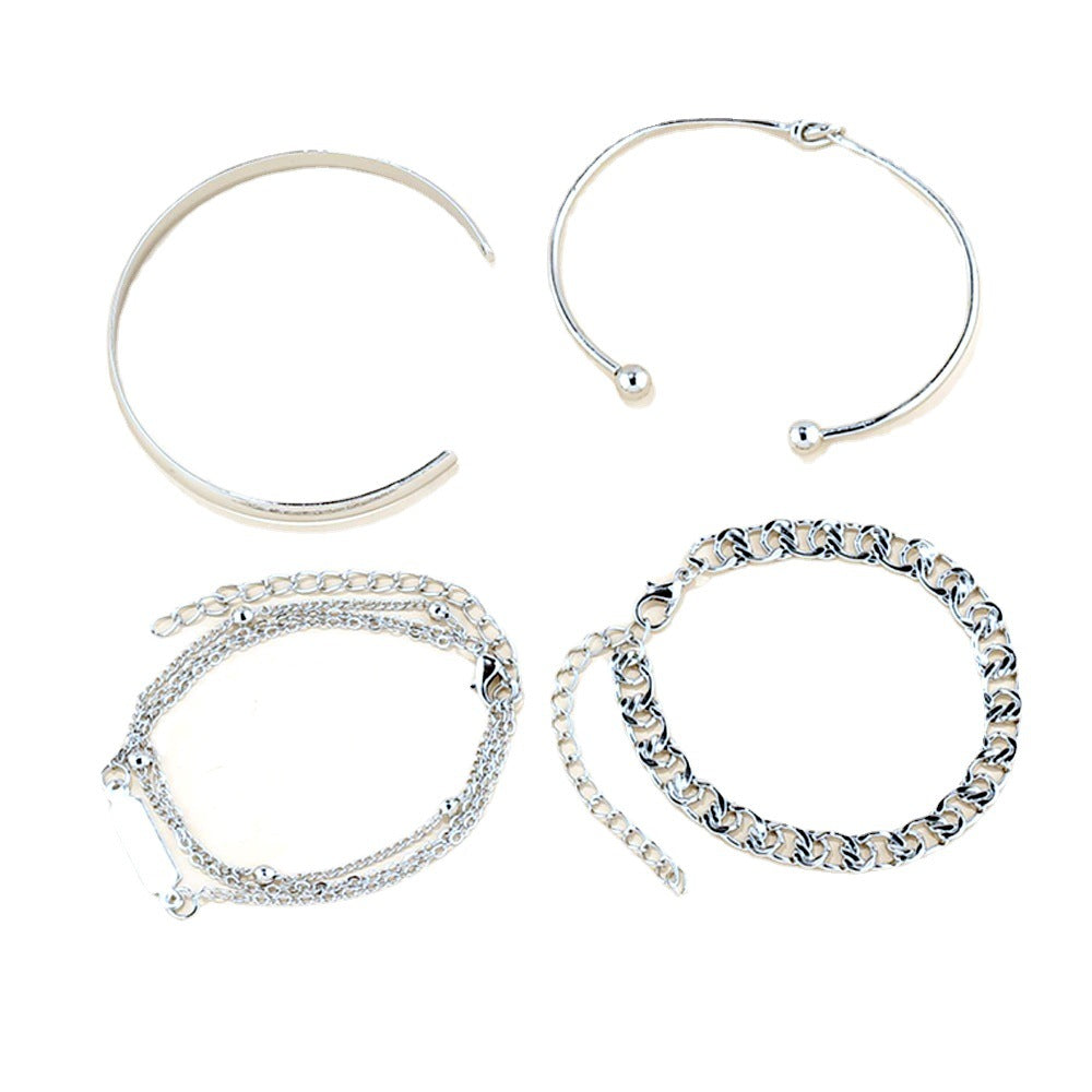 Hip Hop Style Glossy Knotted Metal Bracelets