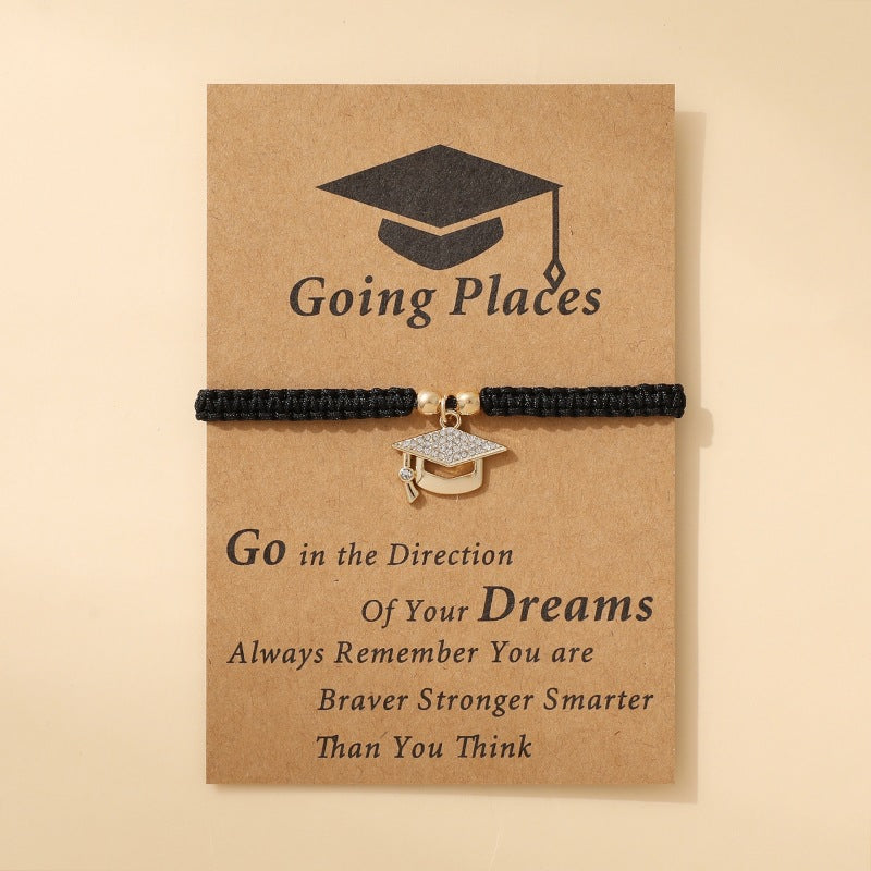 Simple Fashion Alloy Diamond Doctorial Hat Bracelets