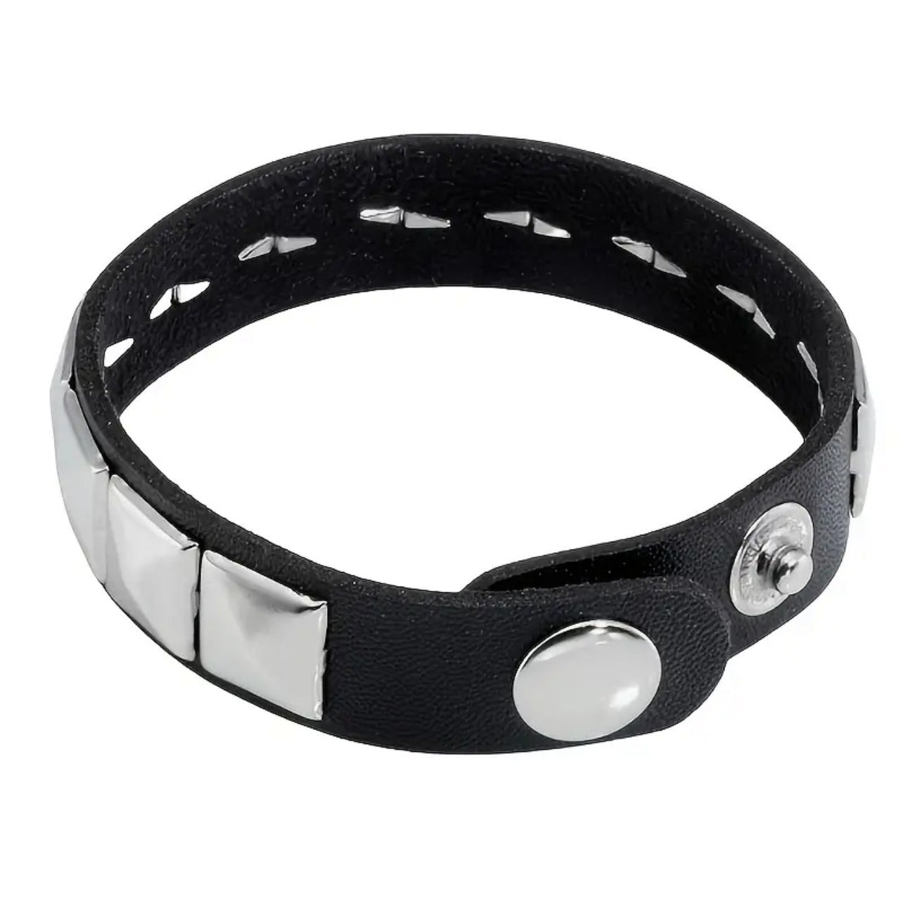 Exaggerated Tapered Pointed Rivet Three Rows Leather Bracelets