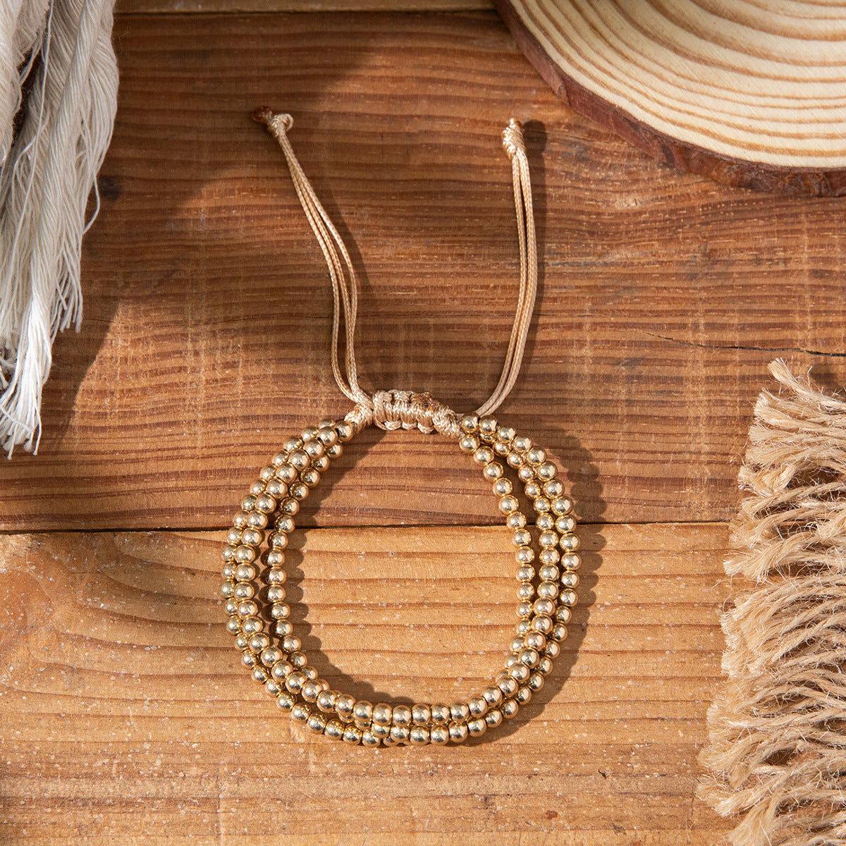 Women's Design Hand-woven Adjustable Bead Carrying Strap Bracelet