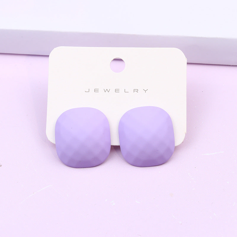 Women's Multilateral Three-dimensional Cut Painted Square Candy Earrings