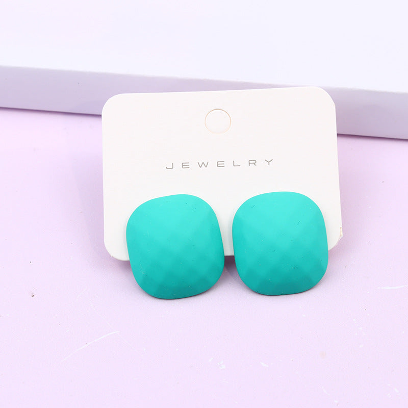 Women's Multilateral Three-dimensional Cut Painted Square Candy Earrings