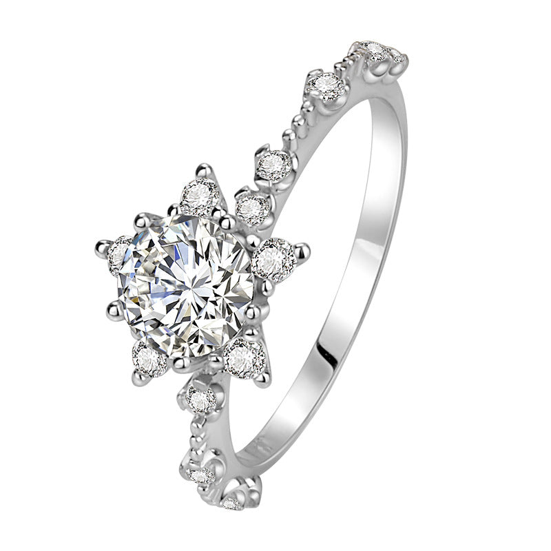Women's Karat Little Star Artificial Diamond Bright Ring