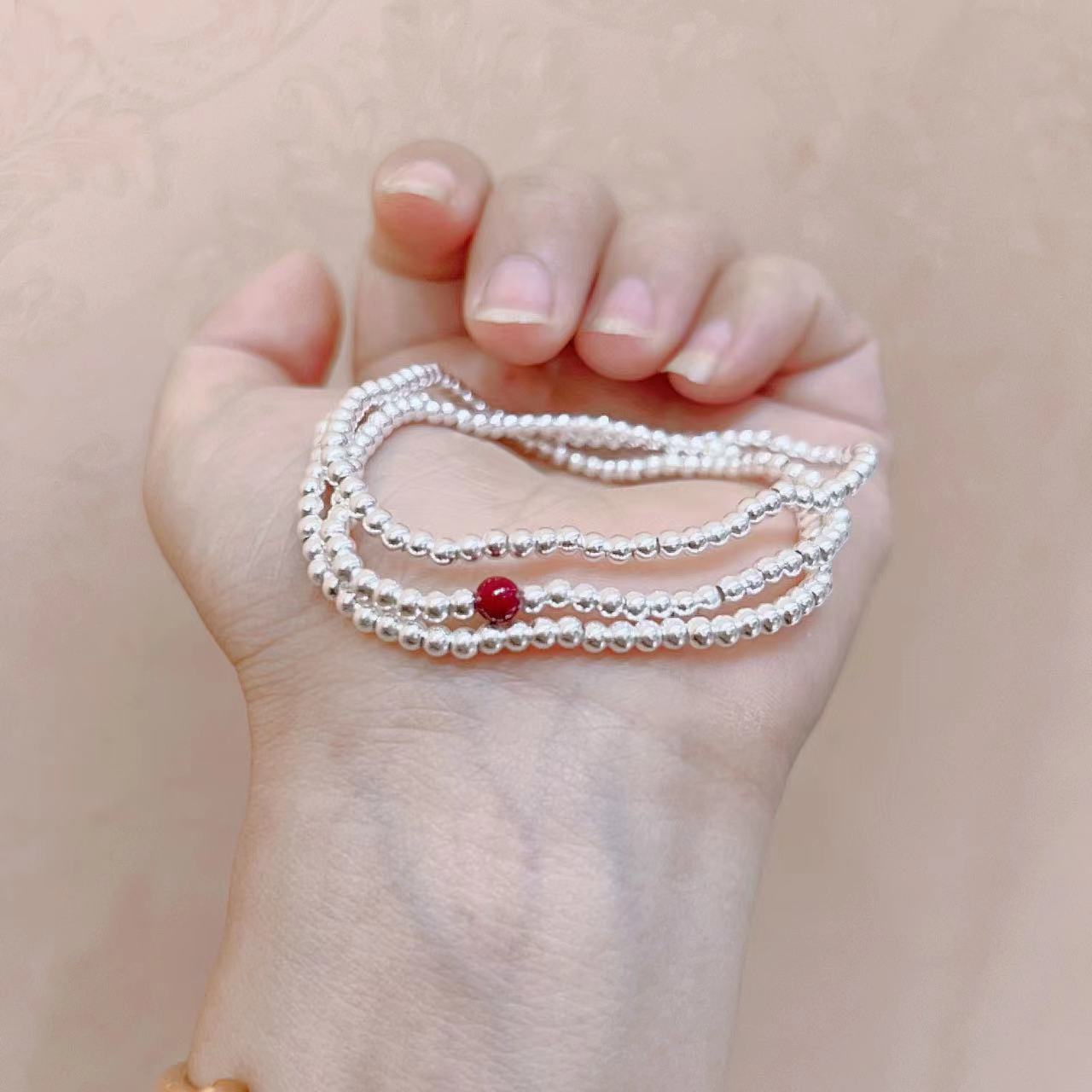 Sier Cinnabar Good Luck Beads Girlfriends Bracelets