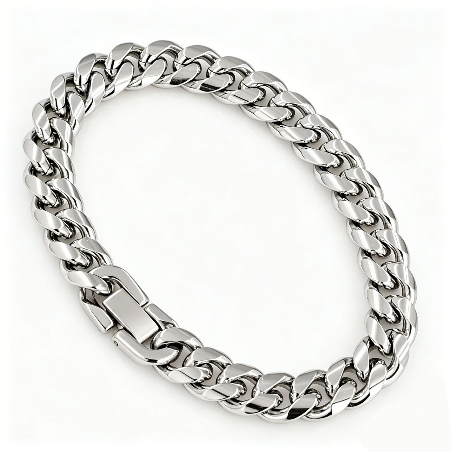 Men's Titanium Steel Cuban Round Grinding Chain Encrypted Stainless Metal Necklaces