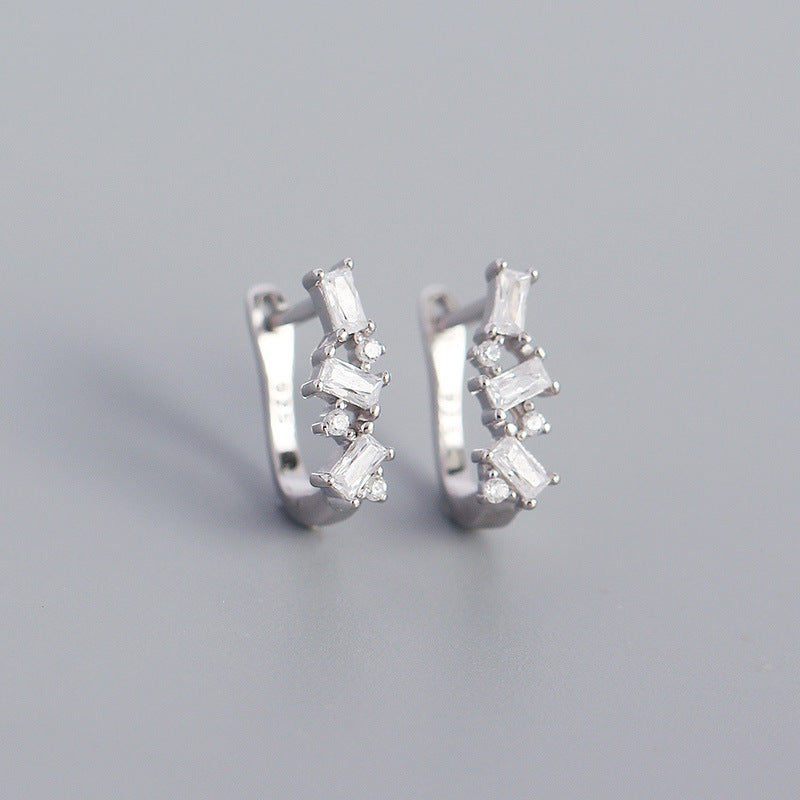 Women's Micro Inlaid Zircon Geometric U-shaped Earclip Rings