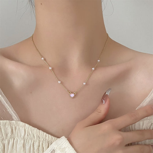 Love Female Light Luxury Minority Design Sense Small Necklaces