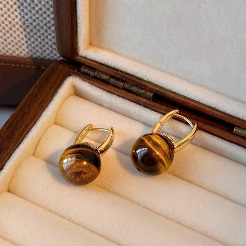 Women's Style Blooming Tigereye Elegant High-grade Light Earrings