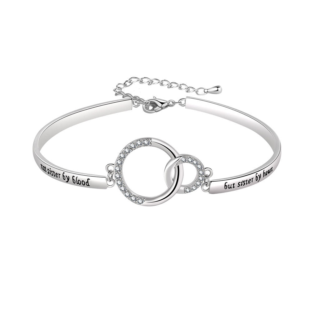 Ornament Simple Rhinestone Buckle Good Sisters Bracelets