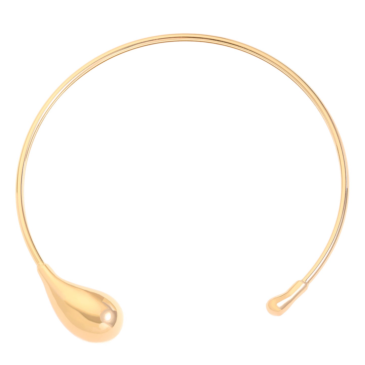 Women's Design Metal Minimalist Exaggerated Drop-shaped Gold Sier High Collar