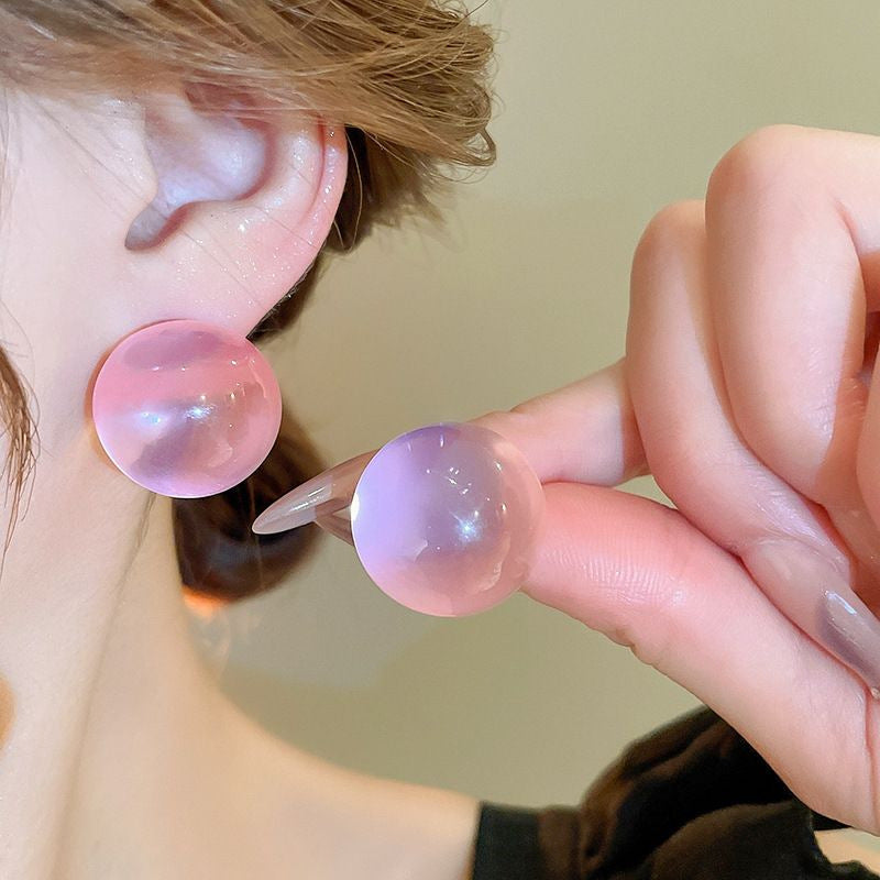 Needle Transparent Resin Geometric Simple High Earrings