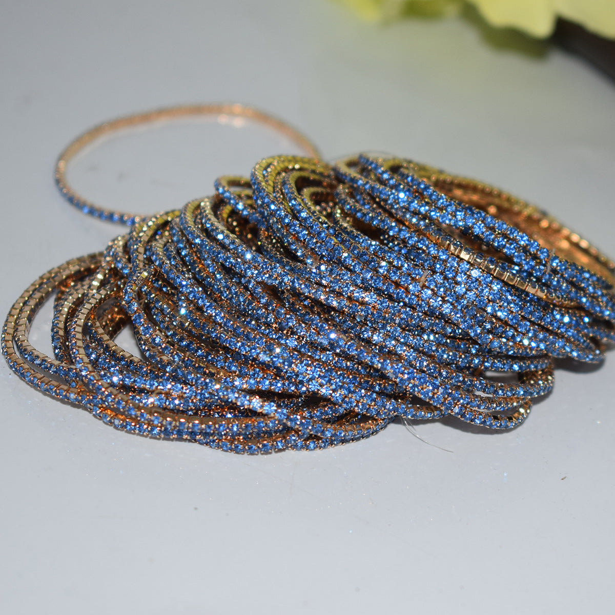 Row Colorful Rhinestone Female Live Grab Chain Bracelets