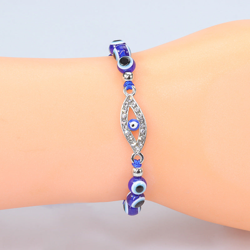 Devil's Eye Blue Fish Beaded Charm Bracelets