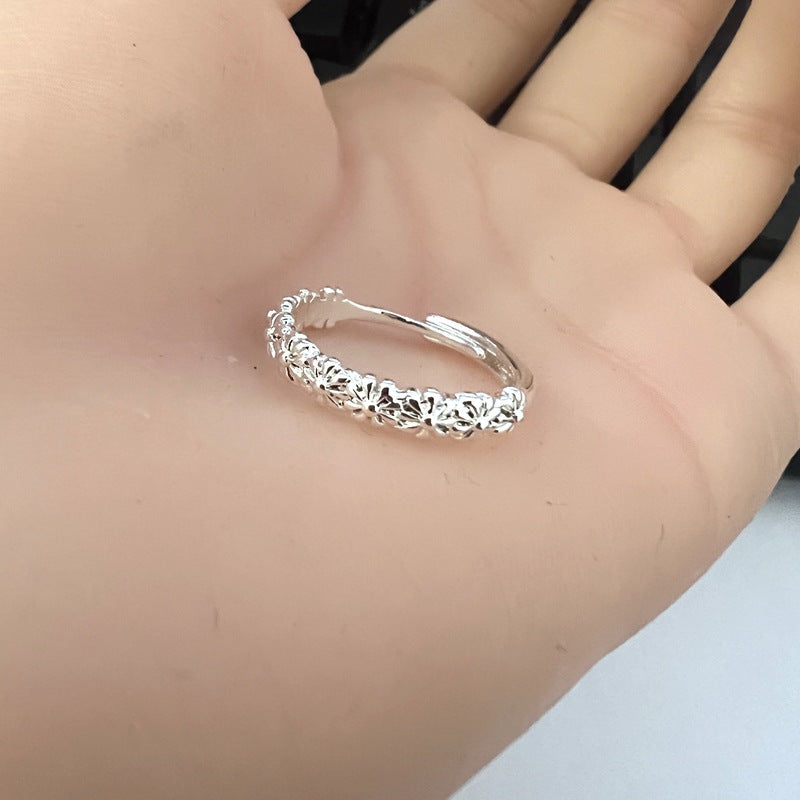 Little Daisy Flower Open Temperament Wild Live Niche Mori Style Ring