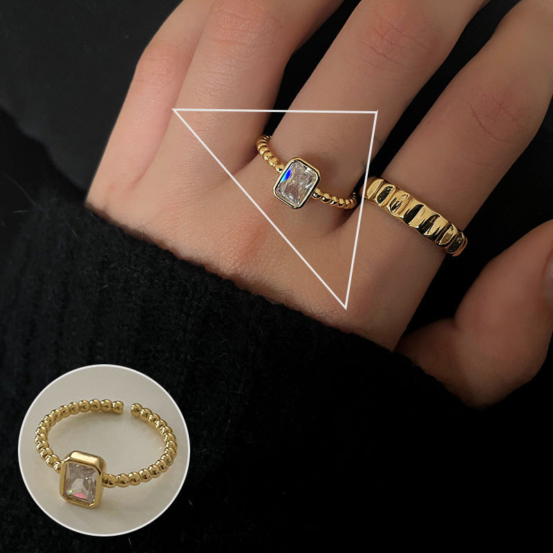 Korean Style First Line Winding Twist Open-end Temperament Rings