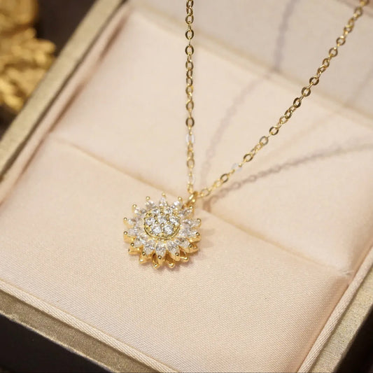 Titanium Steel Female Light Luxury Minority Rotating Necklaces