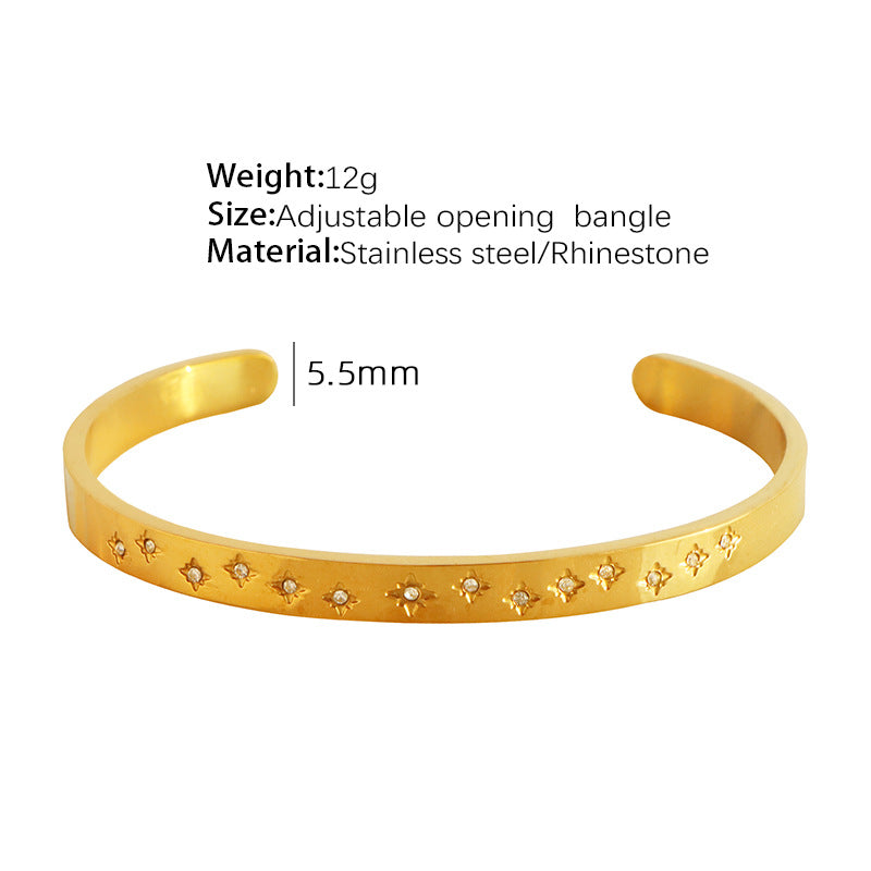 Zircon Design Gold-plated Titanium Steel Fashion Bracelets