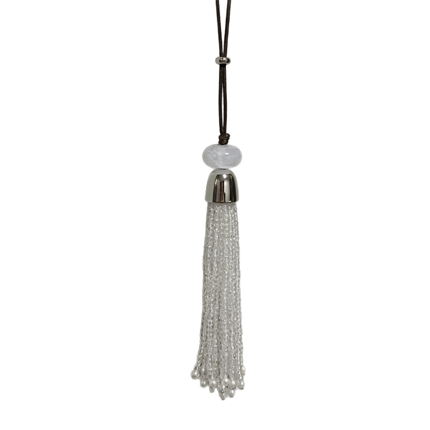 Women's Crystal Beaded Tassel High-grade Temperament Wild Long Necklace
