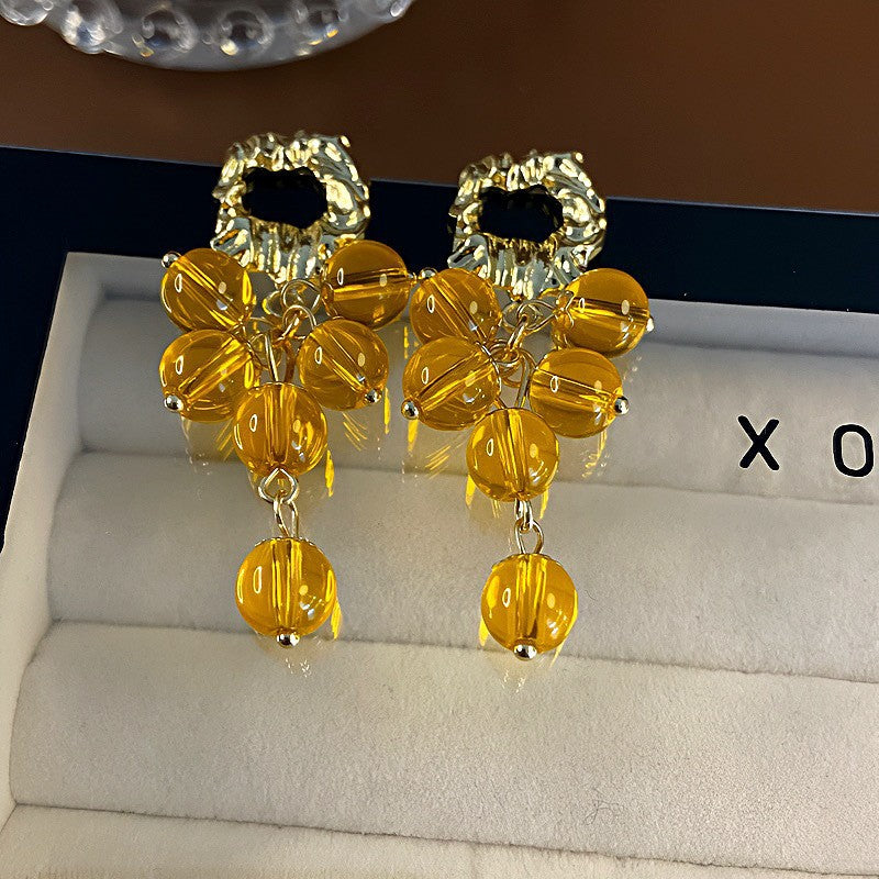 Oil Oval Geometric French Retro Special Earrings