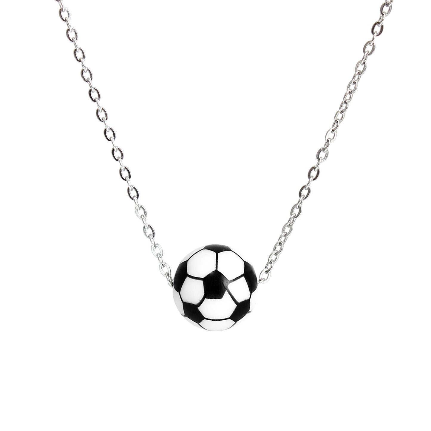 Women's & Men's Sports Elastic Silicone Basketball Stainless Steel Necklaces