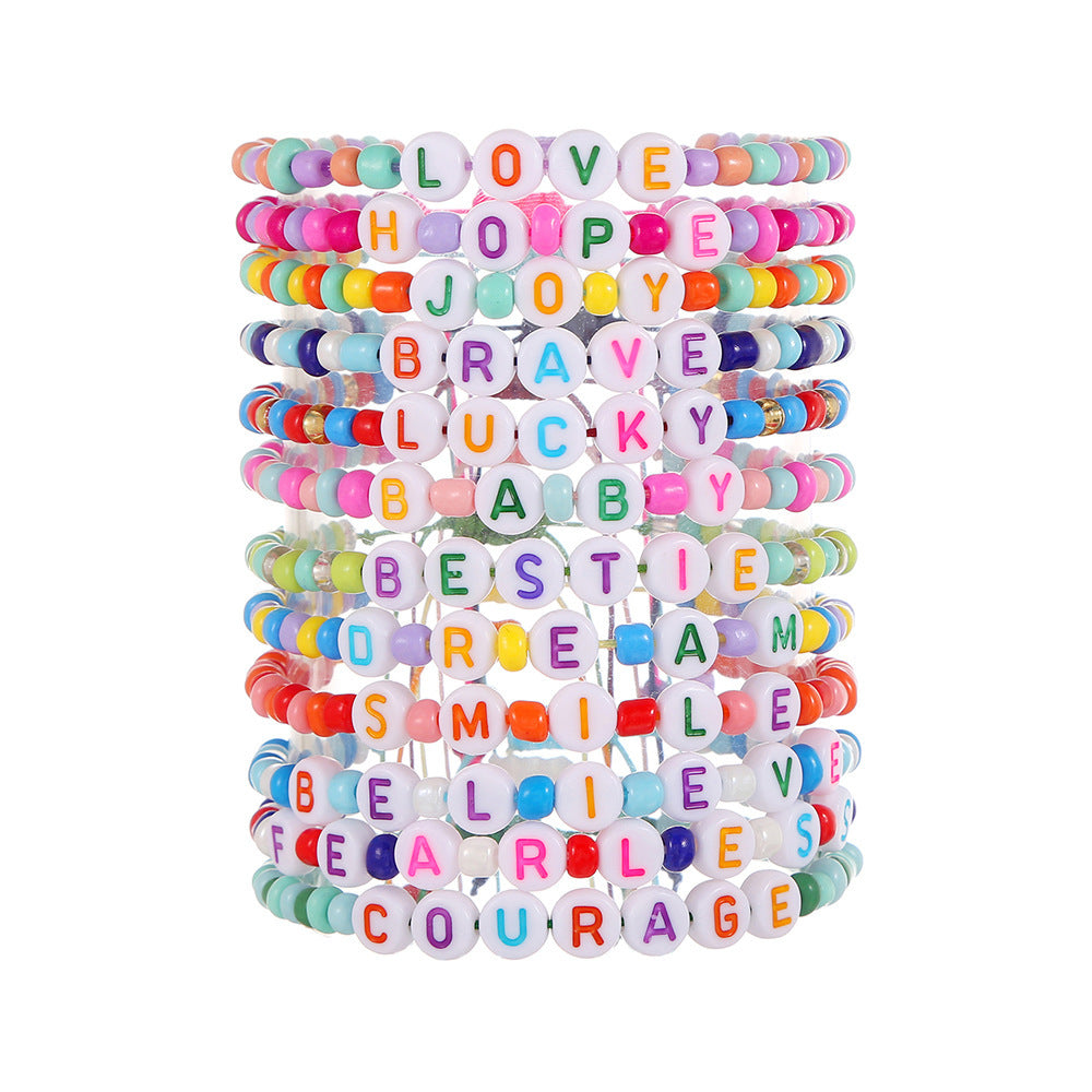Children's Bohemian Style Letter Colorful Beads Stringed Bracelets