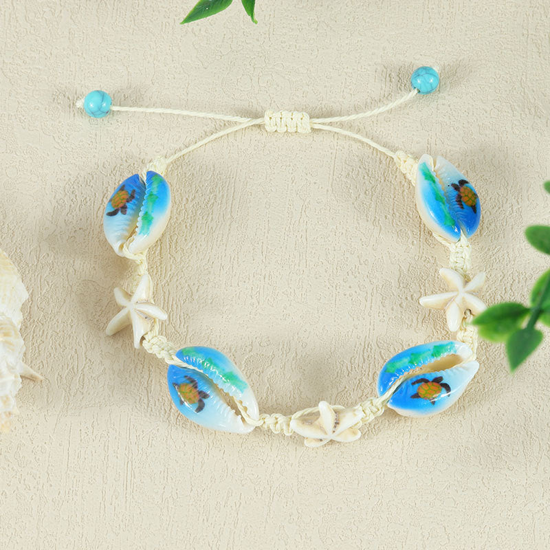 Style Natural Shell Starfish Hand Weaving Bracelets