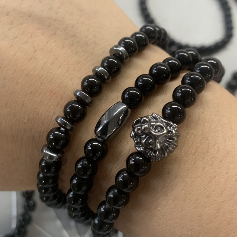 Men's Fashion Luxury Charm Hand Zircon Head Bracelets