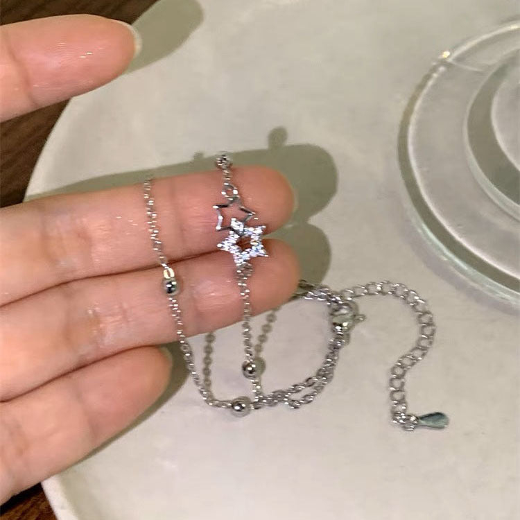 Sier Shining Full Diamond Design Niche Bracelets