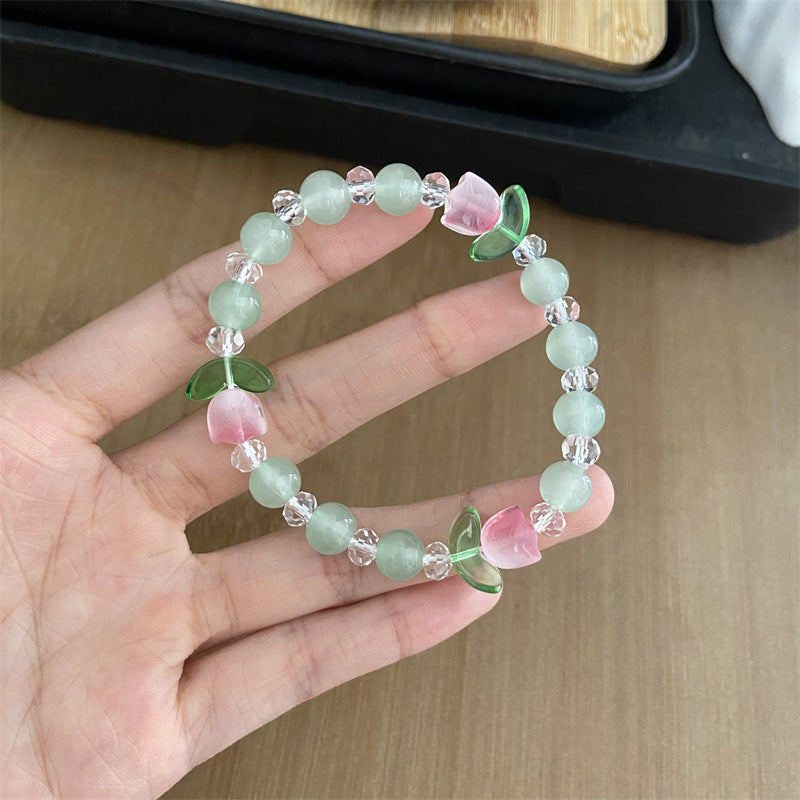 Style Beaded Elastic String Sweet Colored Bracelets