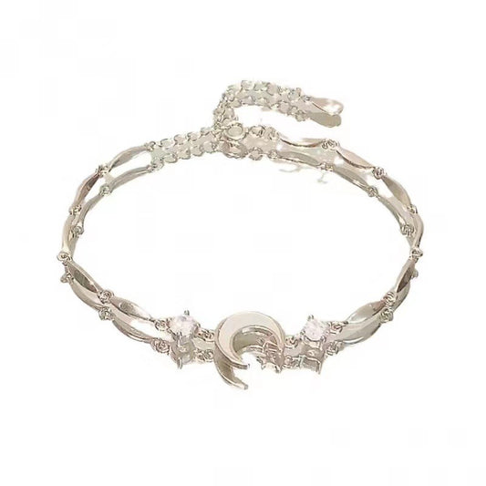 Pink Zircon Cherry Blossom Bow Female Bracelets