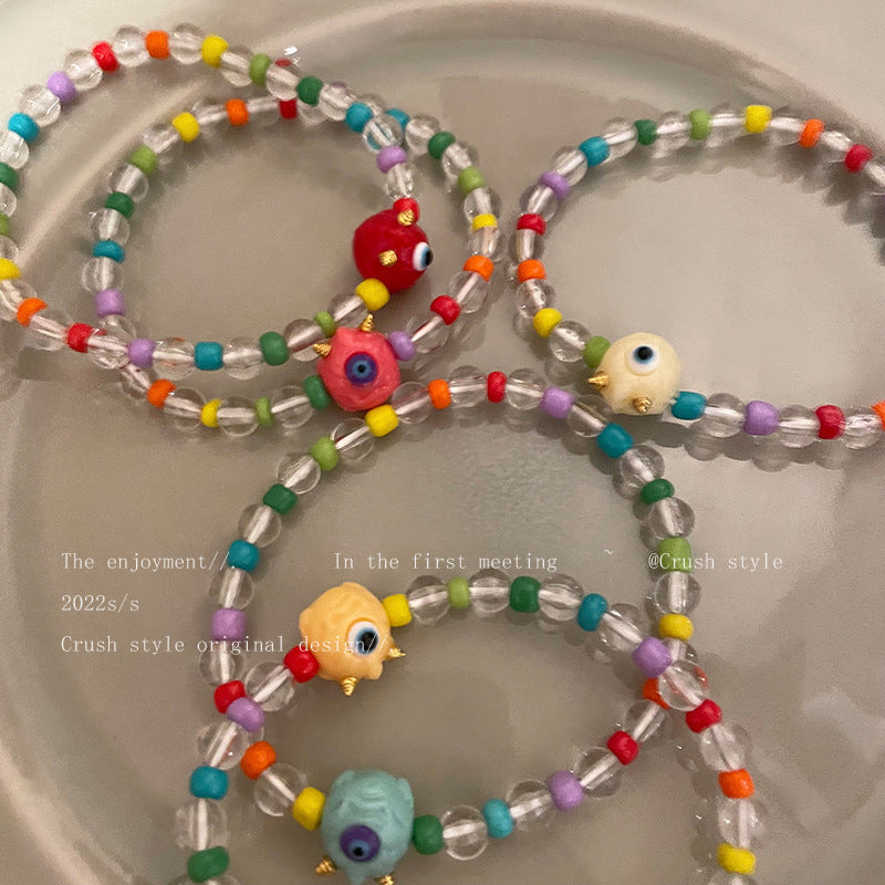 Korean Personalized Minority Design Color Crystal String Bracelets