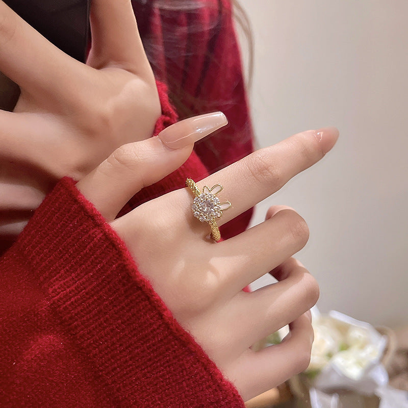 Women's Luxury High Sense Niche Couple Open Rings