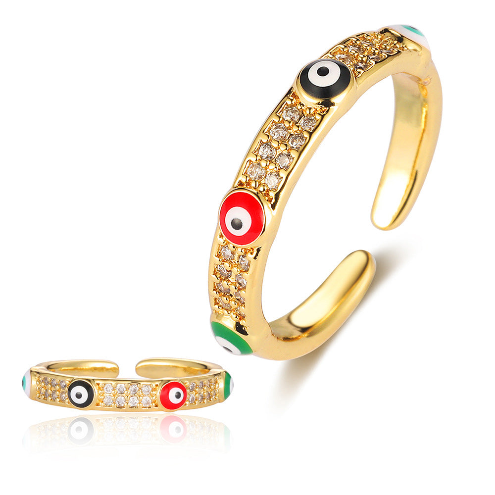 Women's Light Luxury Ornament Dripping Oil Thin Rings